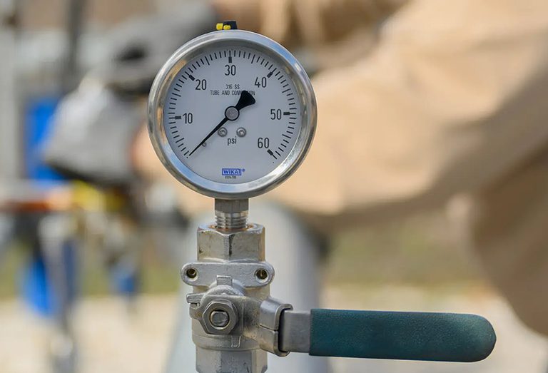 Pressure Gauge of a natural gas meter