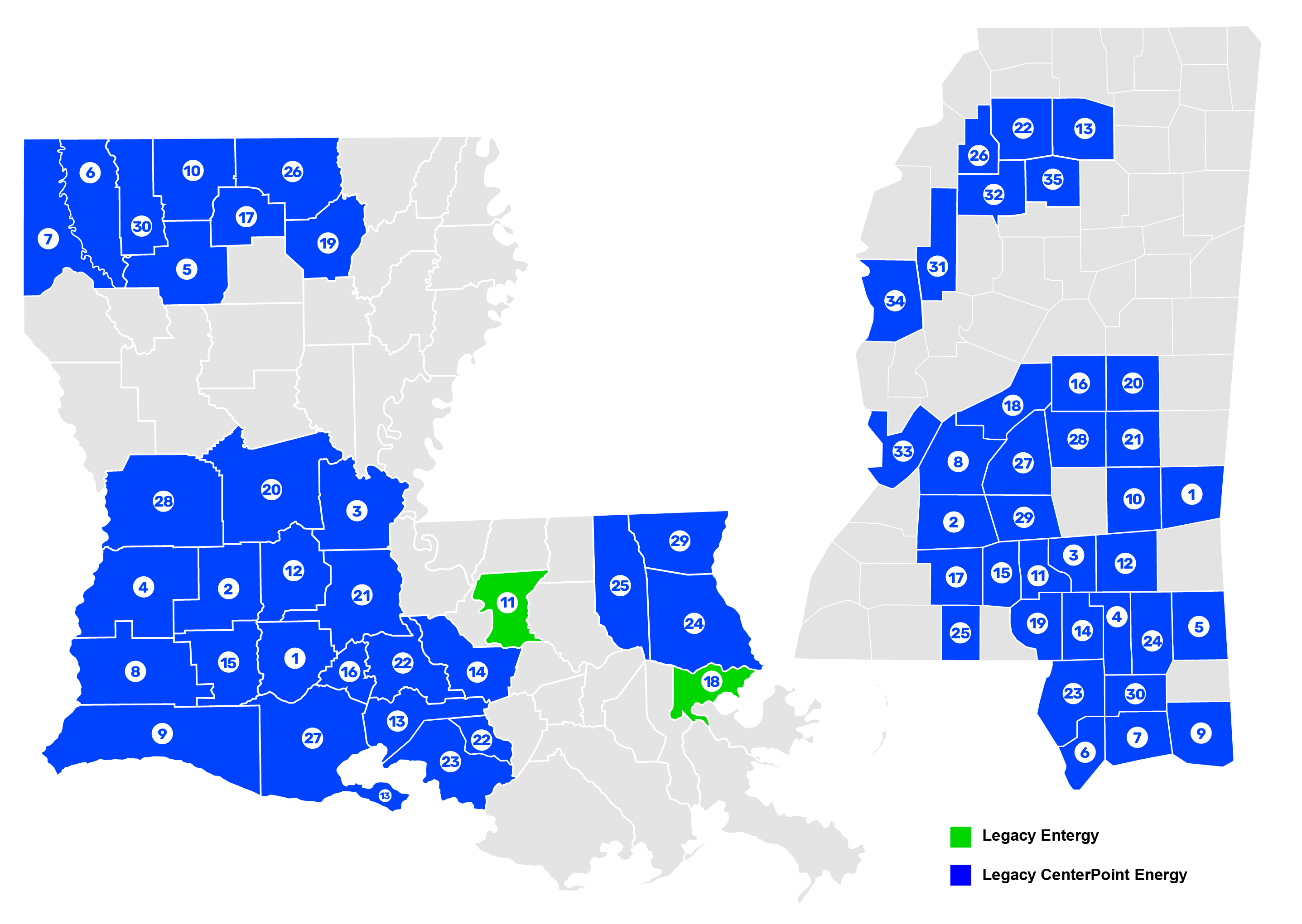 Delta Utilities Service Territory Map for Louisiana and Mississippi ...