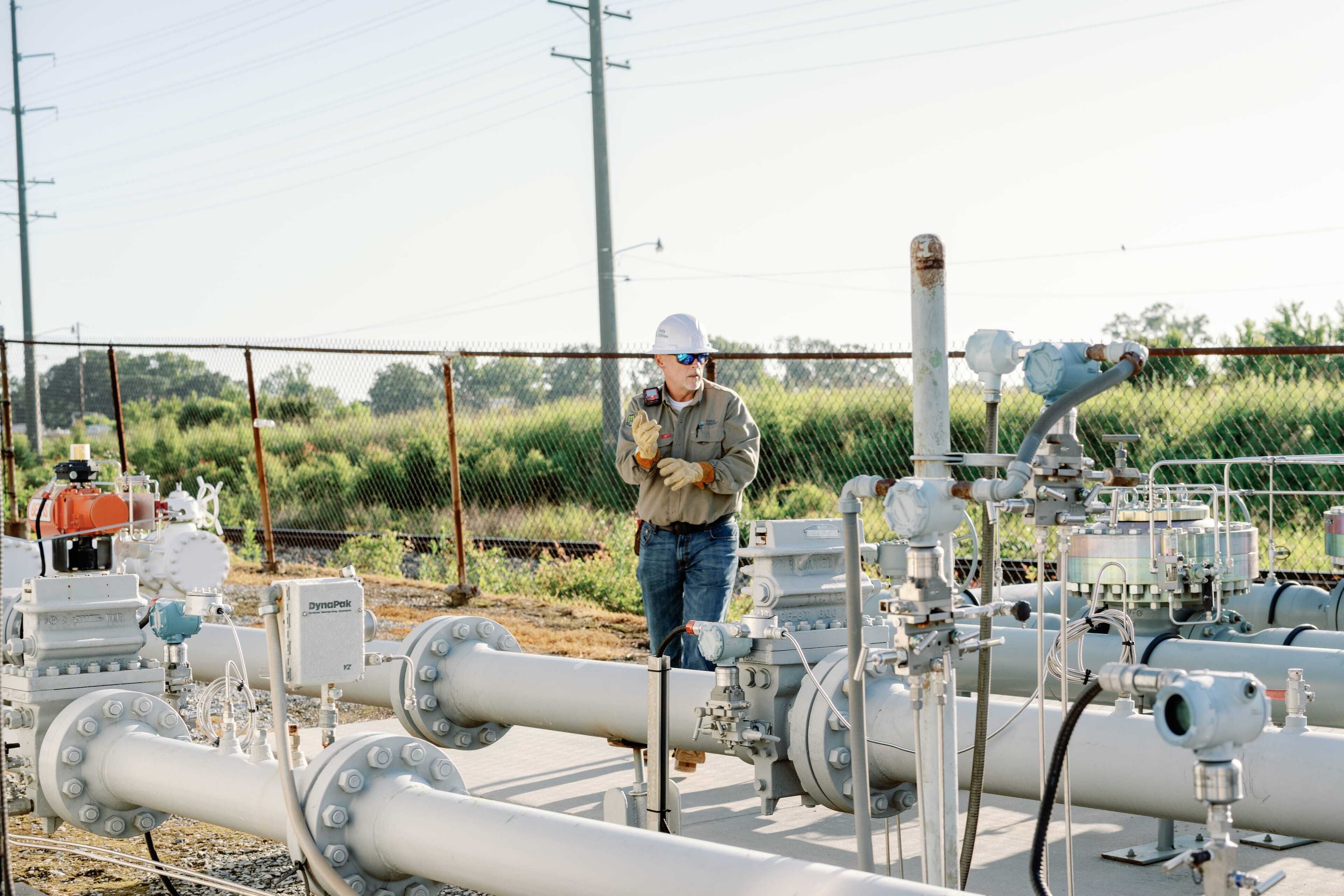 Delta Utilities Worker at a Gas Line Site