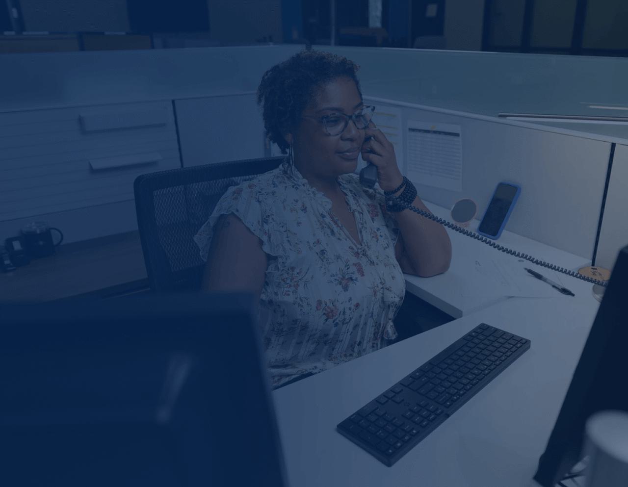 Customer Service answering phone.